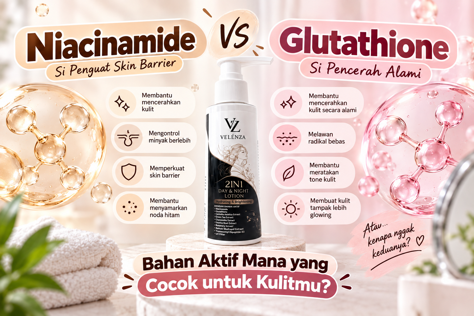 Niacinamide vs Glutathione: Pilih Mana untuk Kulit Tropis?