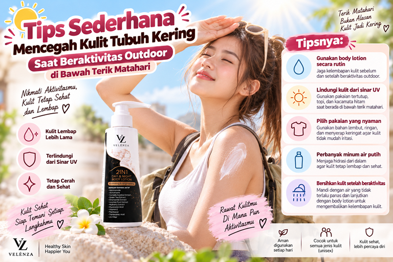 Tips Sederhana Mencegah Kulit Tubuh Kering Saat Beraktivitas Outdoor di Bawah Terik Matahari