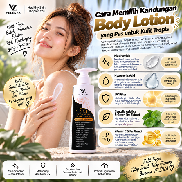 Cara Memilih Kandungan Body Lotion yang Pas untuk Kulit Tropis