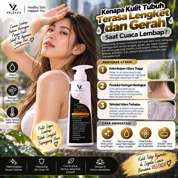 Kenapa Kulit Tubuh Terasa Lengket dan Gerah Saat Cuaca Lembap?